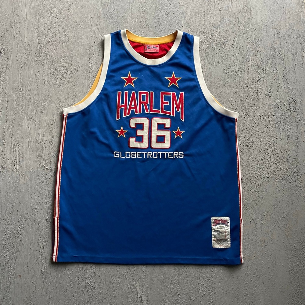 Vintage Harlem Globetrotters Meadowlark Jersey Men 3X Blue 2000s y2k FUBU